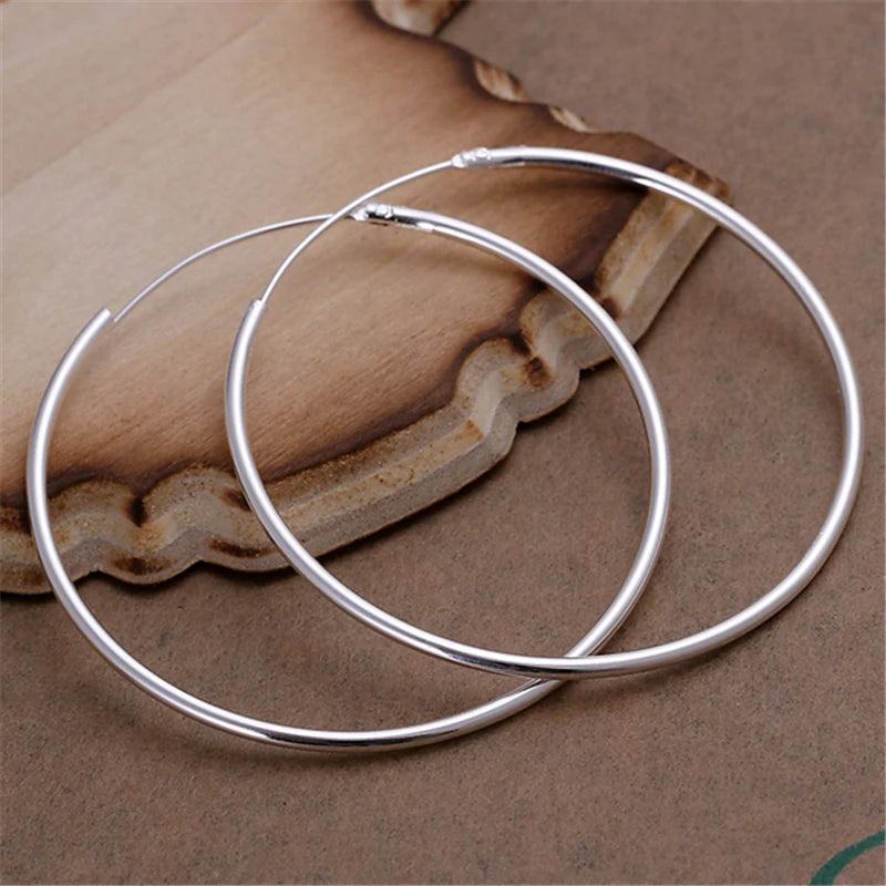 Classic Silver-Tone Hoop Earrings