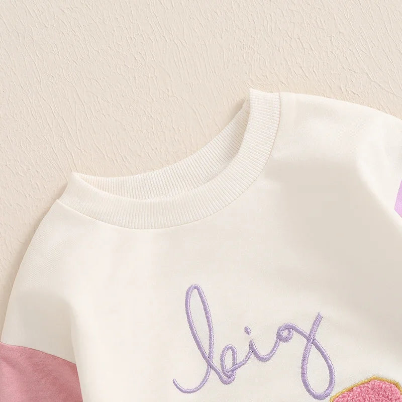 Letter Detail Crew-Neck Sweatshirt