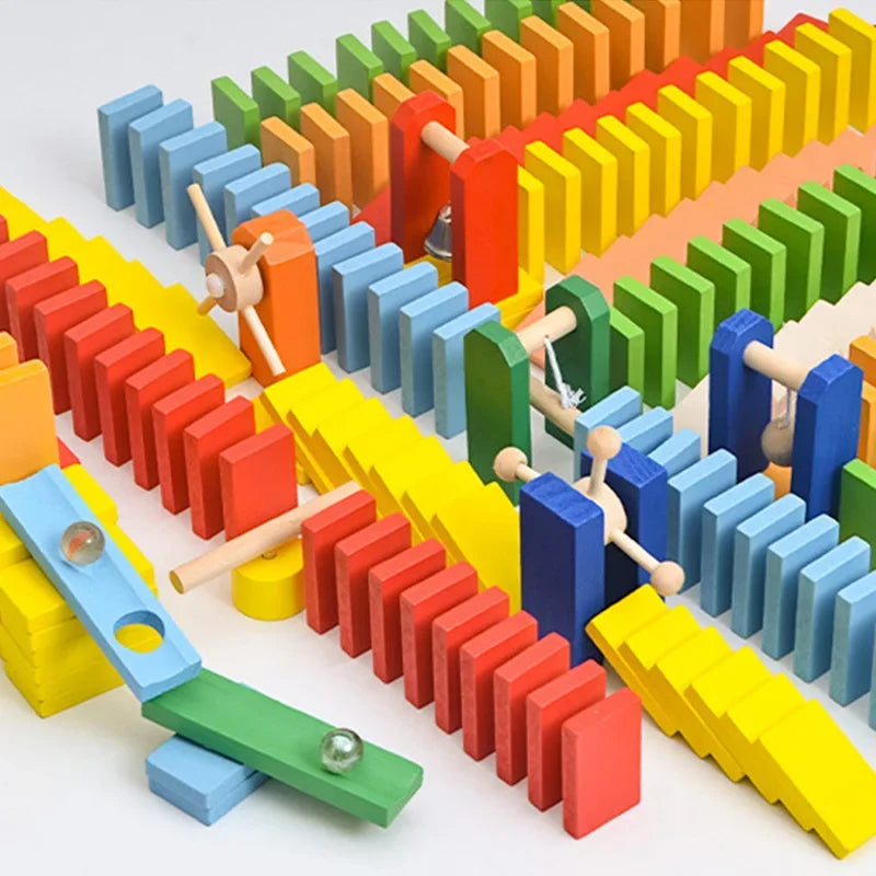 Rainbow Wooden Domino Blocks