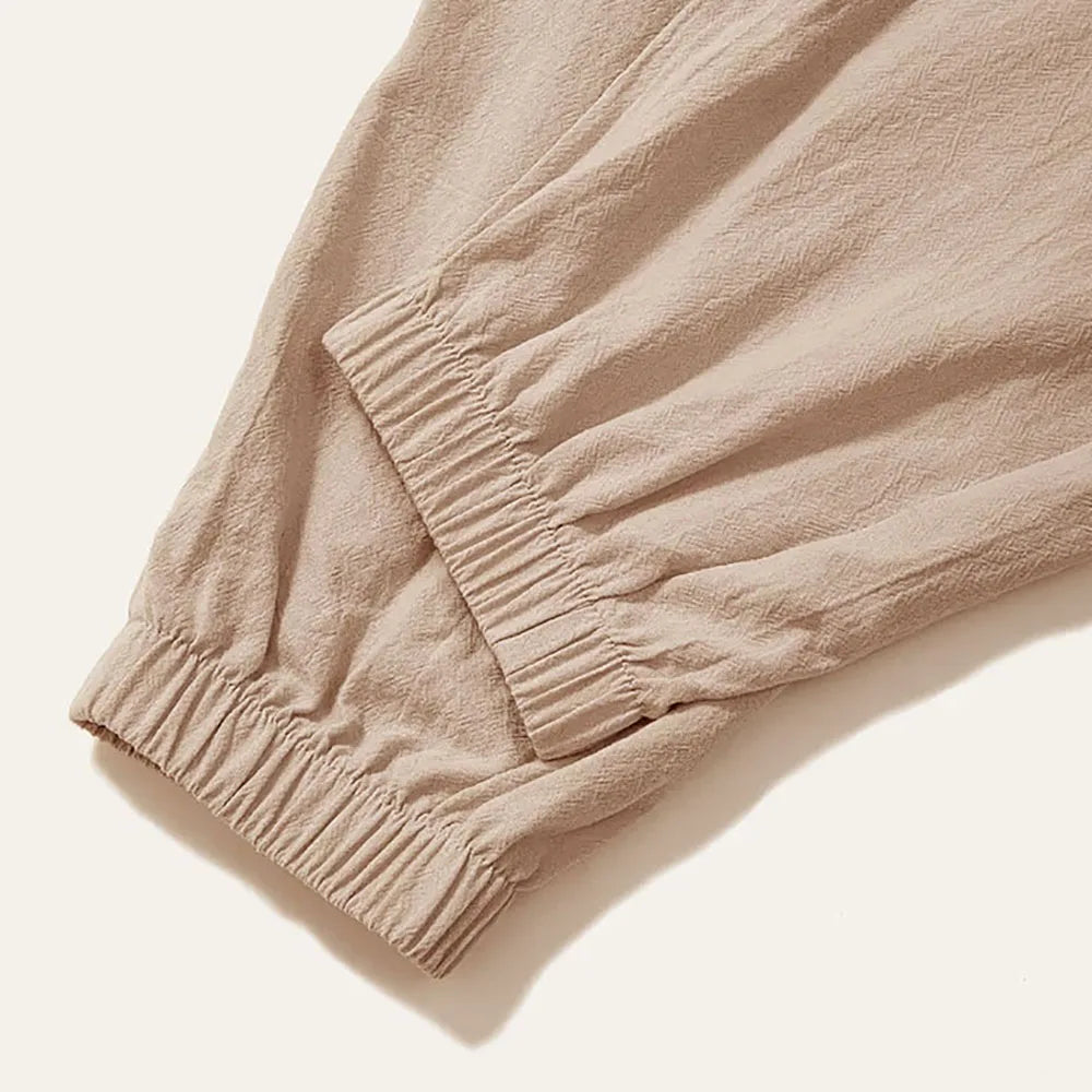 Cotton-Linen Drop-Crotch Trousers