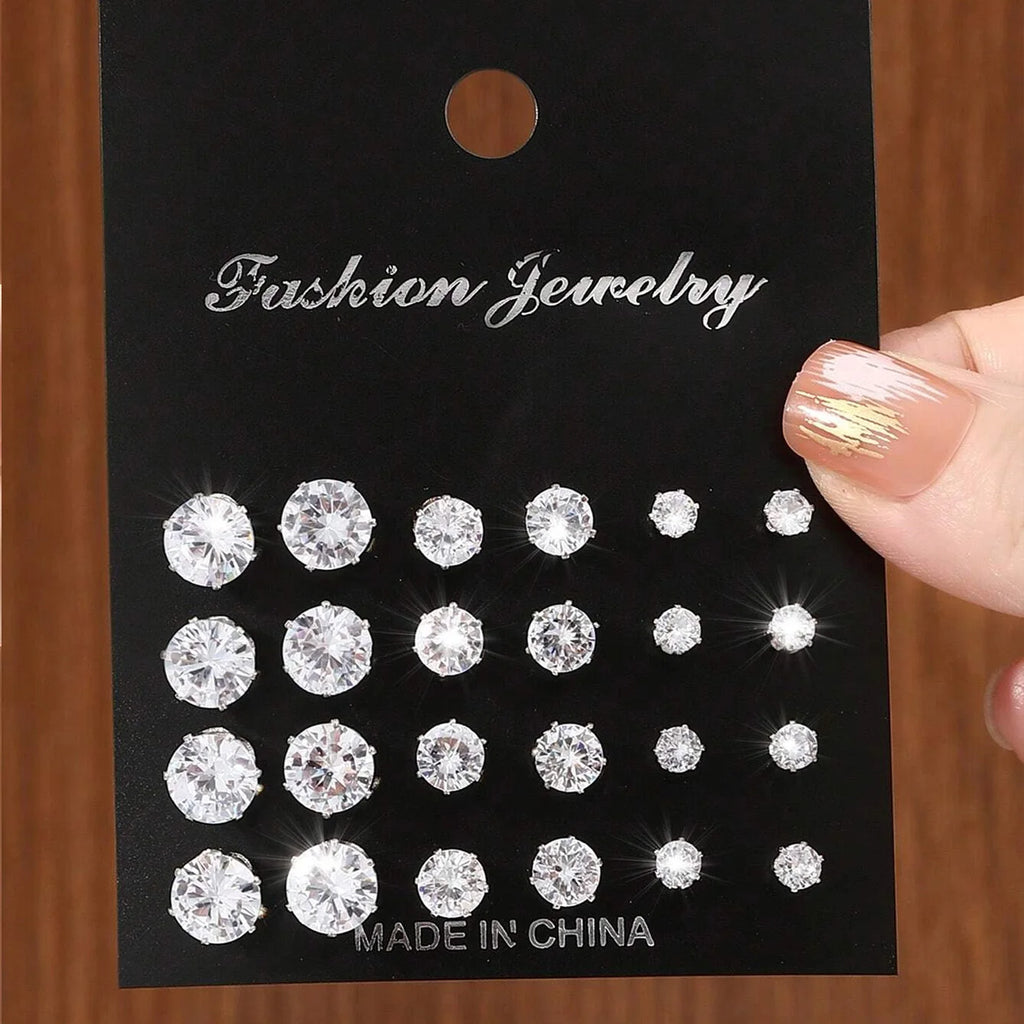 Twelve-Pair Sparkle Stud Set