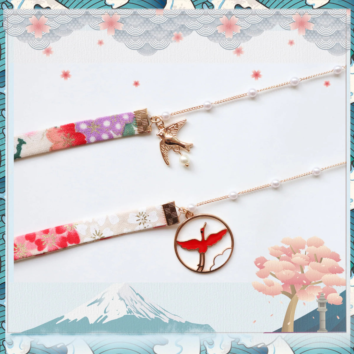 Pink Lace Charm Choker