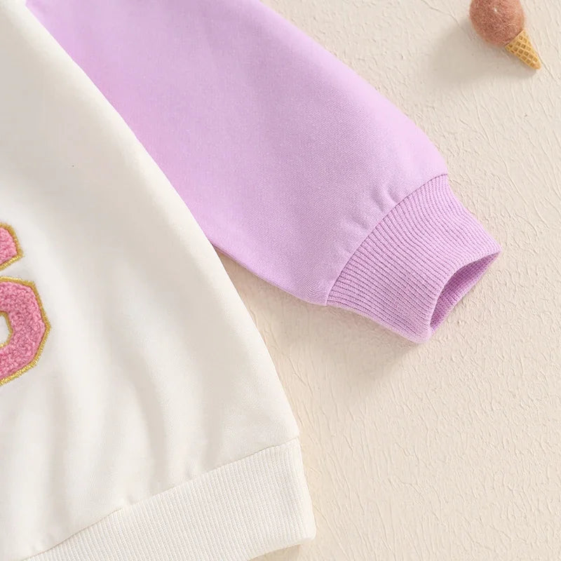 Letter Detail Crew-Neck Sweatshirt