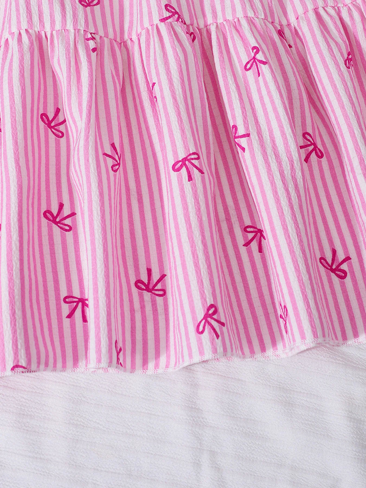 Bow-Print Striped Skirt