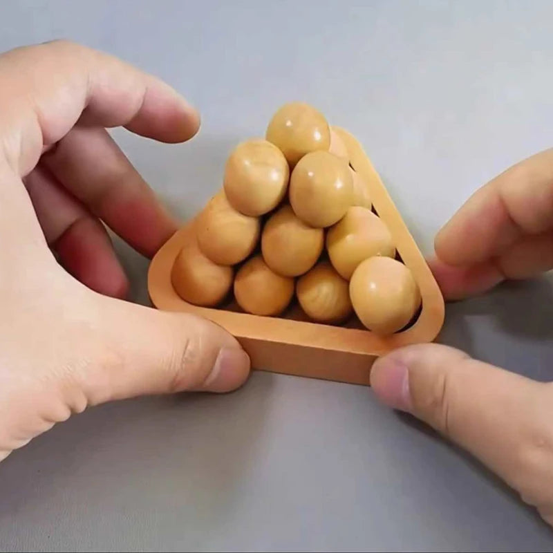 Wooden Pyramid Brain Teaser Puzzle
