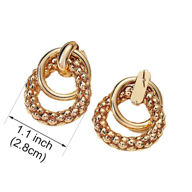 Double-Ring Drop Earrings