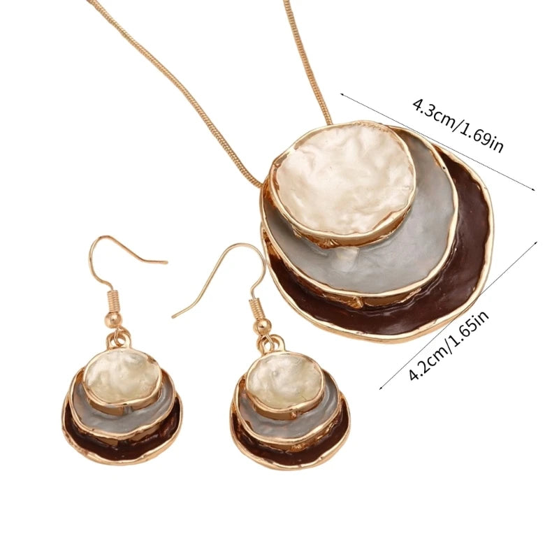 Color-Wave Pendant & Earring Set