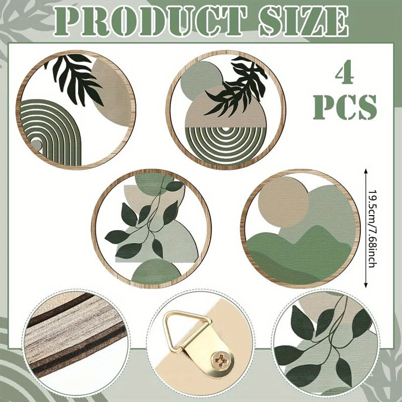Four-Piece Geometric Wooden Wall Art