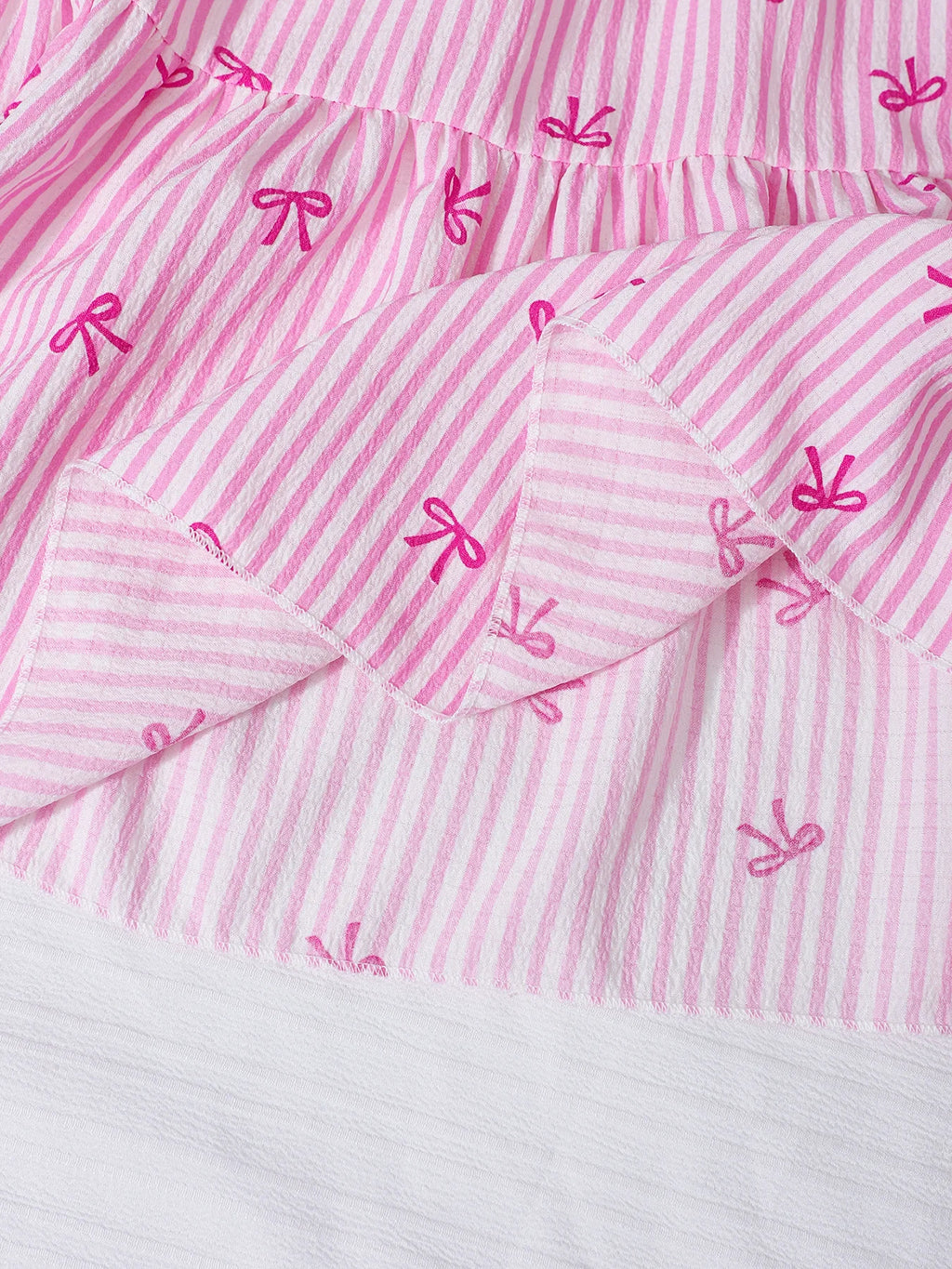 Bow-Print Striped Skirt