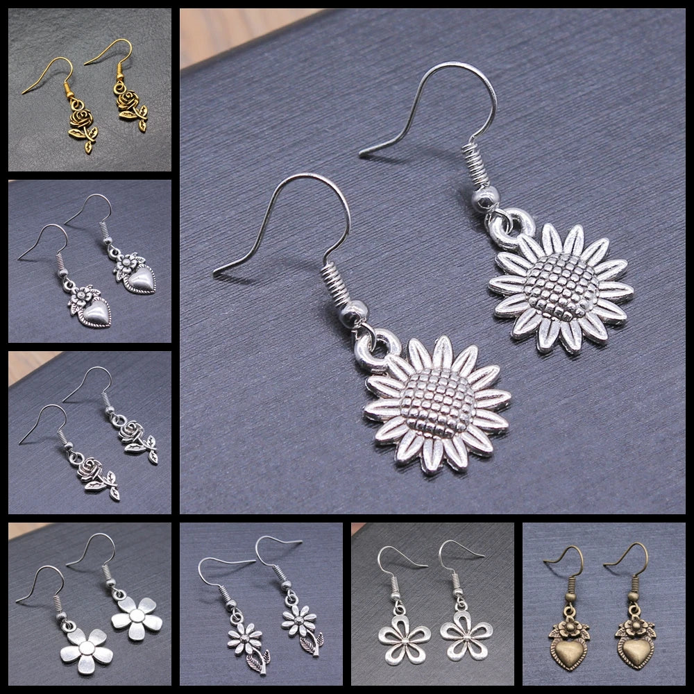 Daisy Charm Drop Earrings