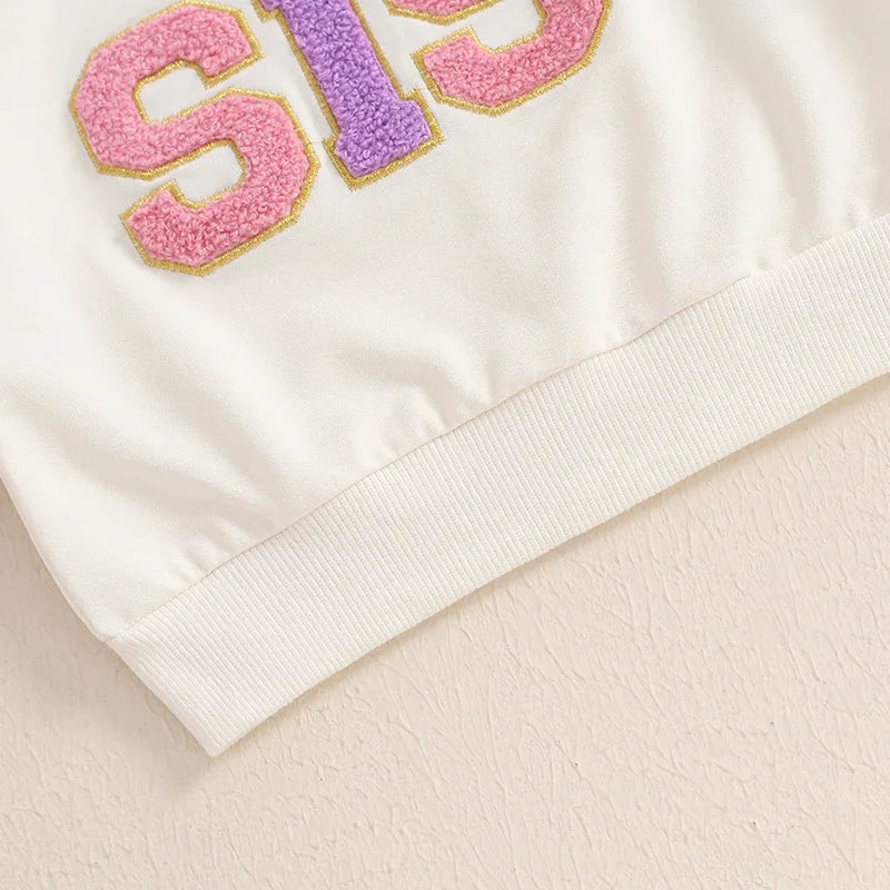 Letter Detail Crew-Neck Sweatshirt