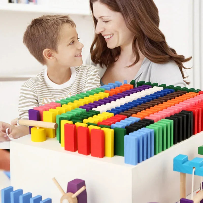 Rainbow Wooden Domino Blocks