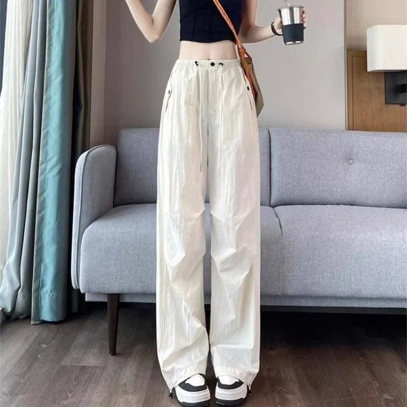 High-Waist Drawstring Trousers