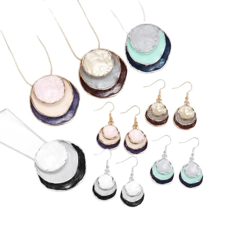 Color-Wave Pendant & Earring Set