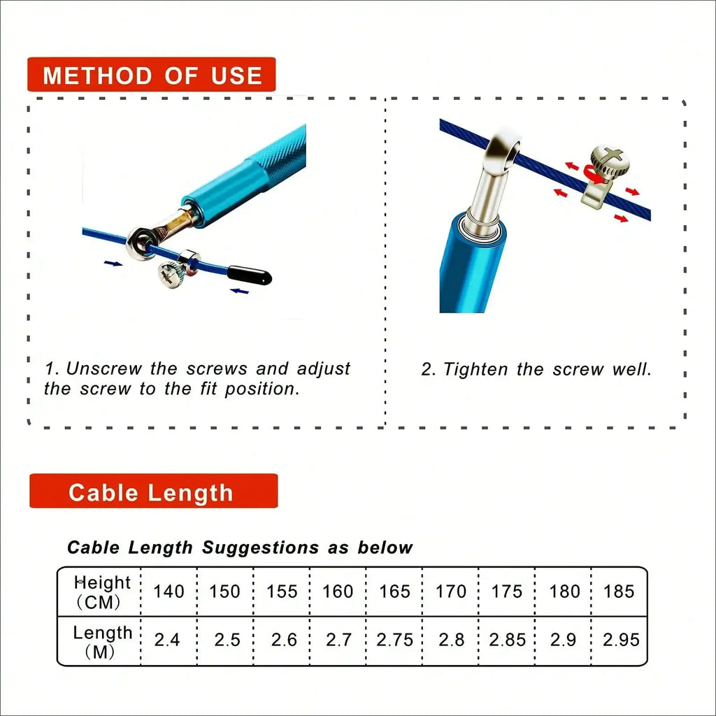 Adjustable Alloy-Handle Jump Rope