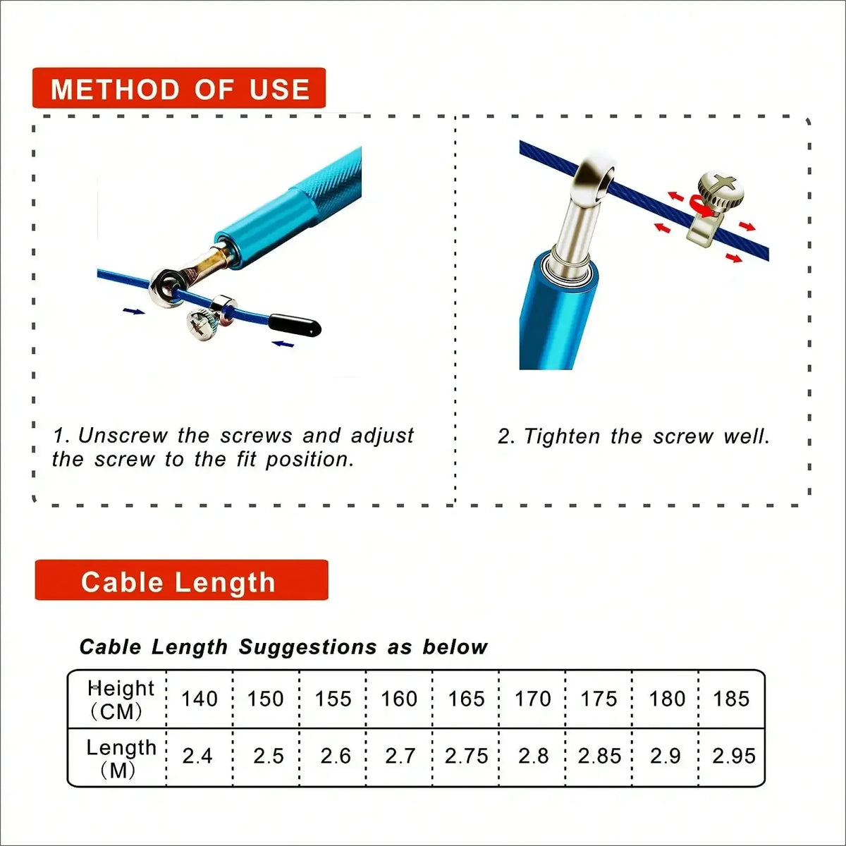Adjustable Alloy-Handle Jump Rope