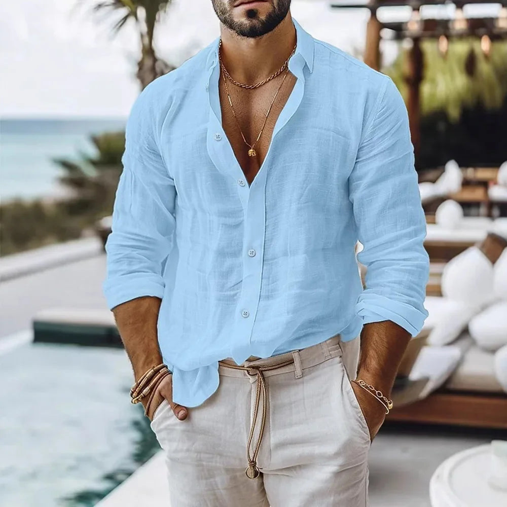Cotton-Linen Everyday Button Shirt