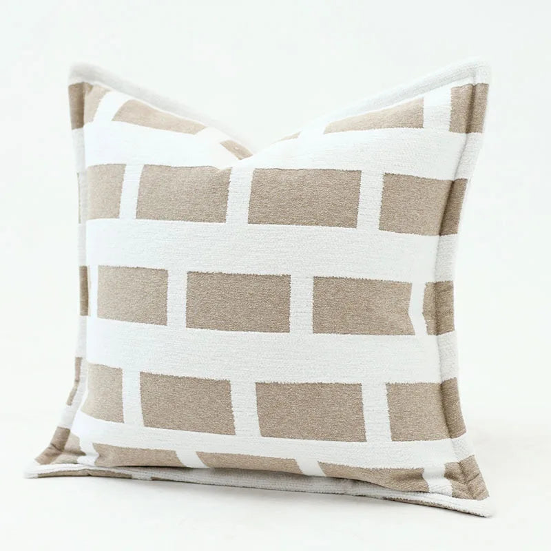 Modern Geometric Jacquard Cushion Cover