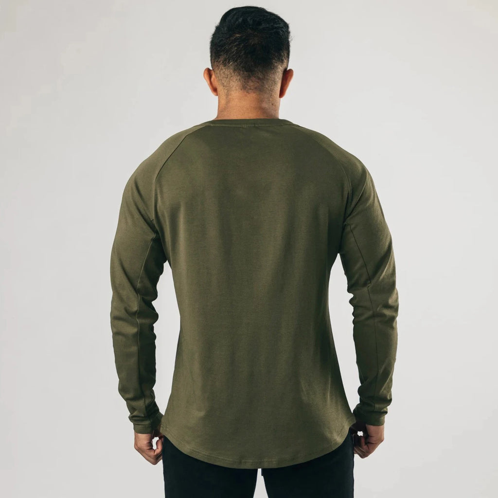 Long-Sleeve Cotton-Blend Henley