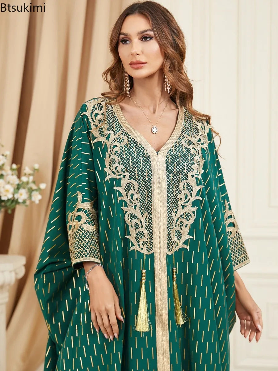 Tassel-Detail Batwing Maxi Dress