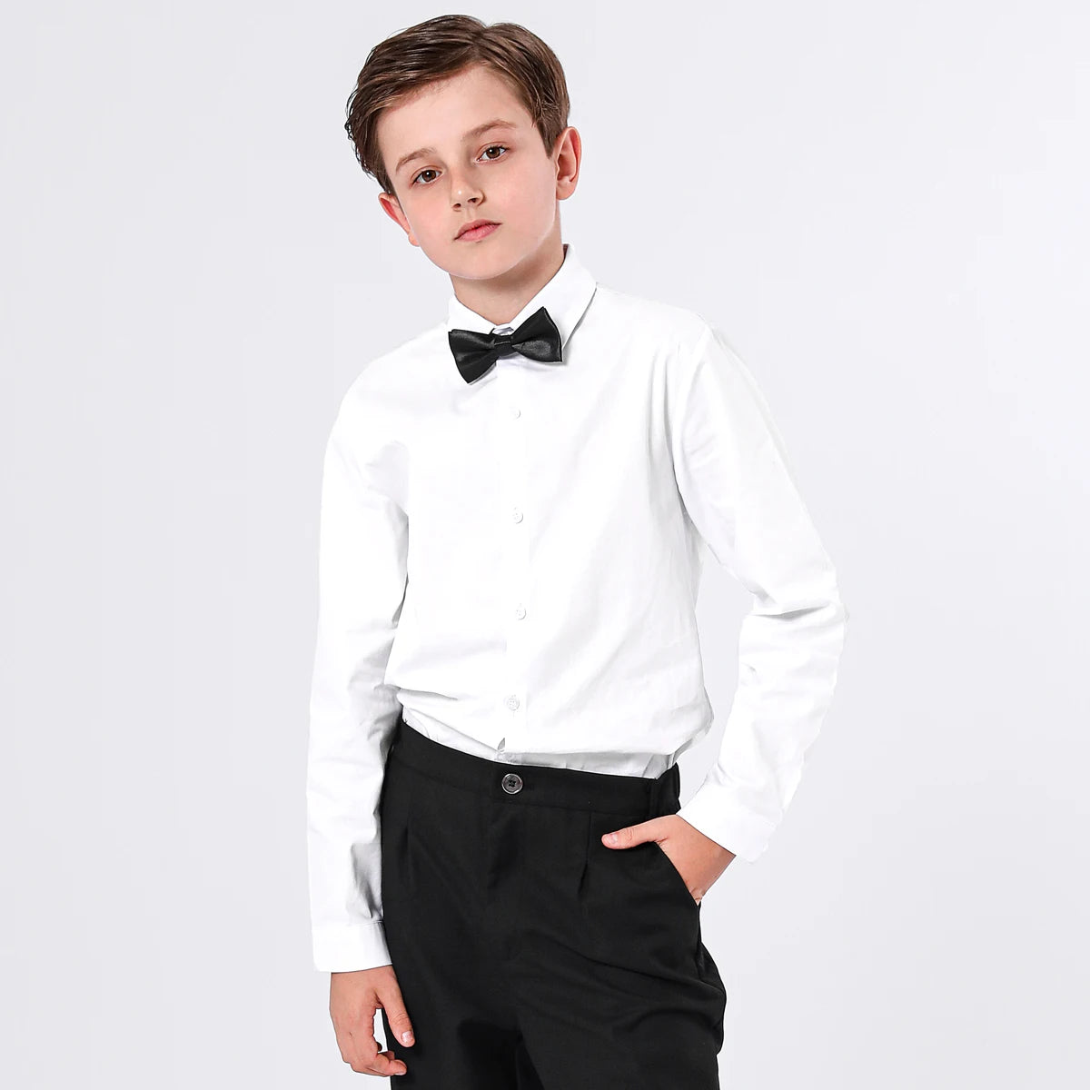 Long-Sleeve Dress Shirt & Bow Tie