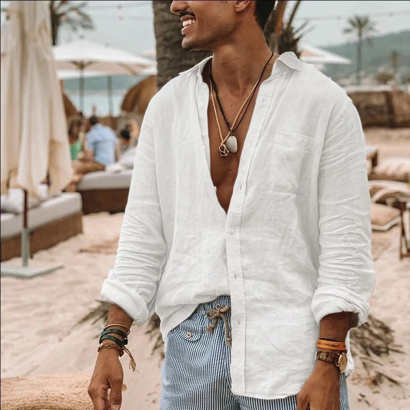 Relaxed Linen Long-Sleeve Shirt