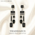 Black Mixed-Shape Drop Earrings