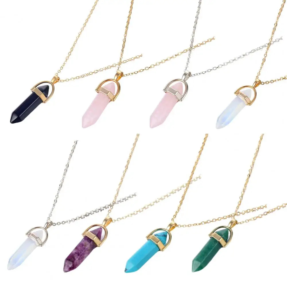 Faux Crystal Pendant Necklace