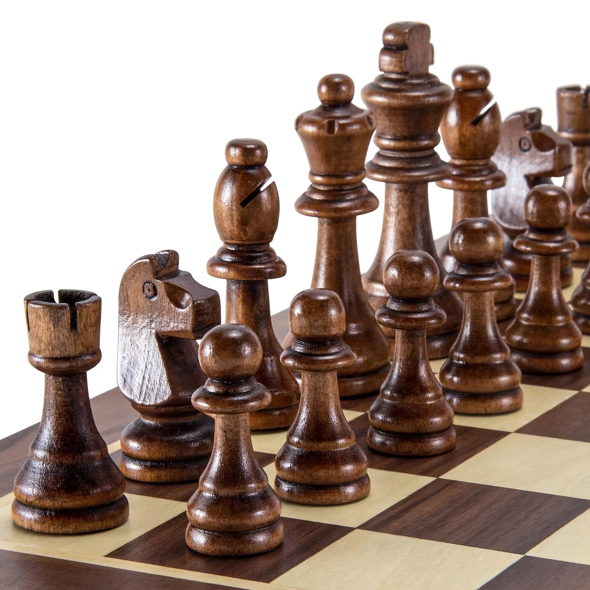 Wooden Chess Pieces — 32-Piece Set