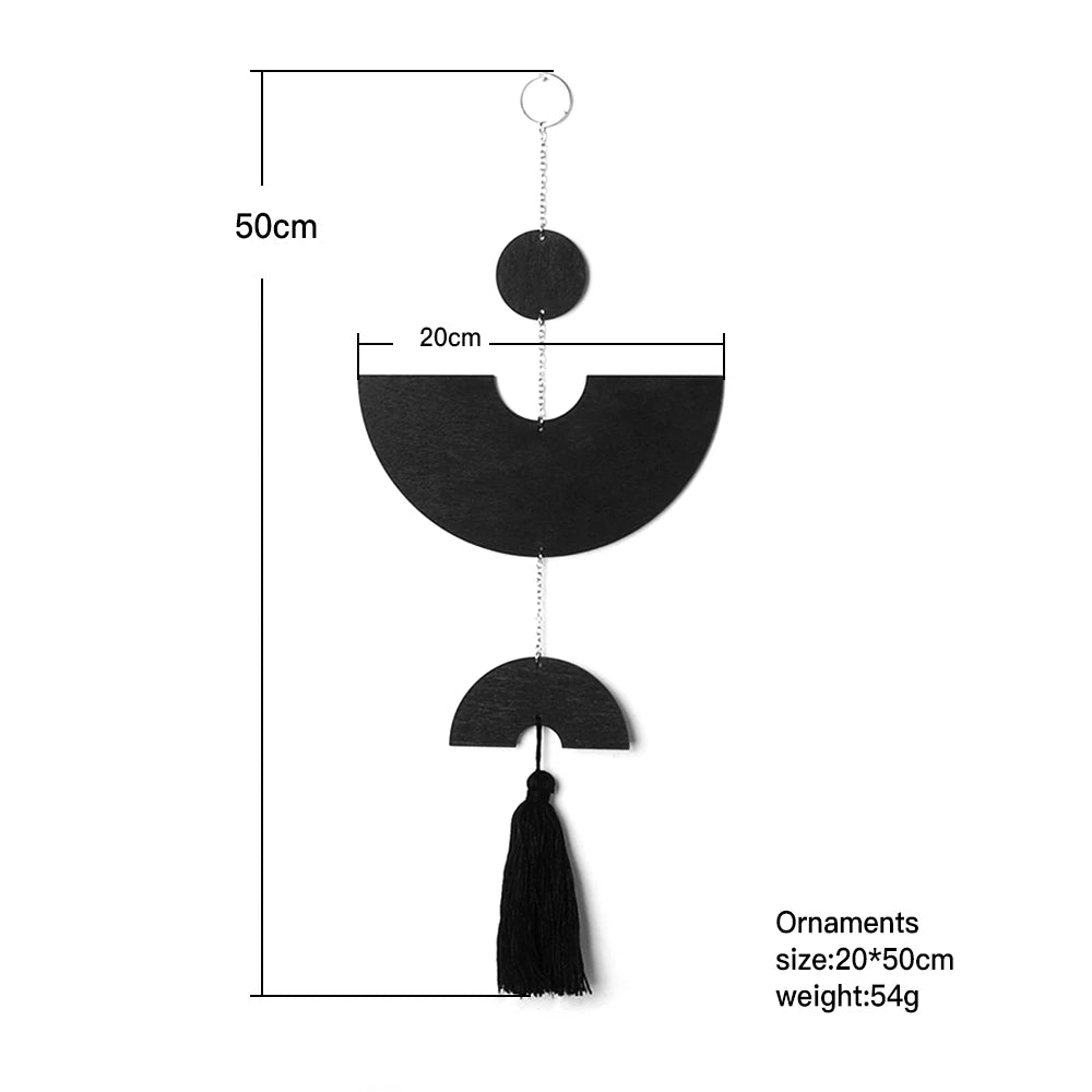Black Geometric Tassel Wall Hanging