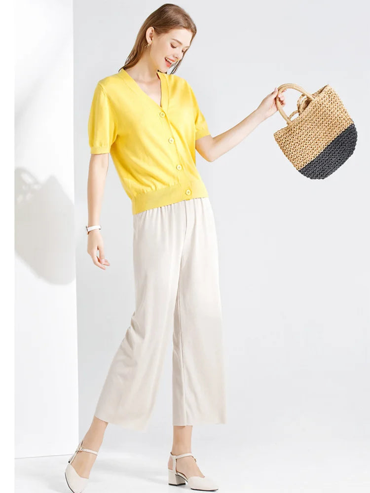 Ankle-Length Pleated Trousers
