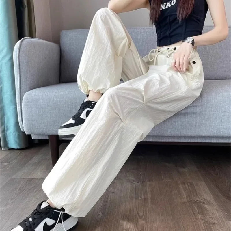 High-Waist Drawstring Trousers