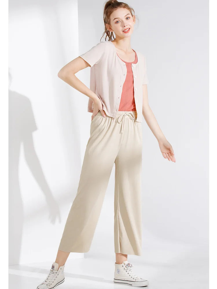 Ankle-Length Pleated Trousers