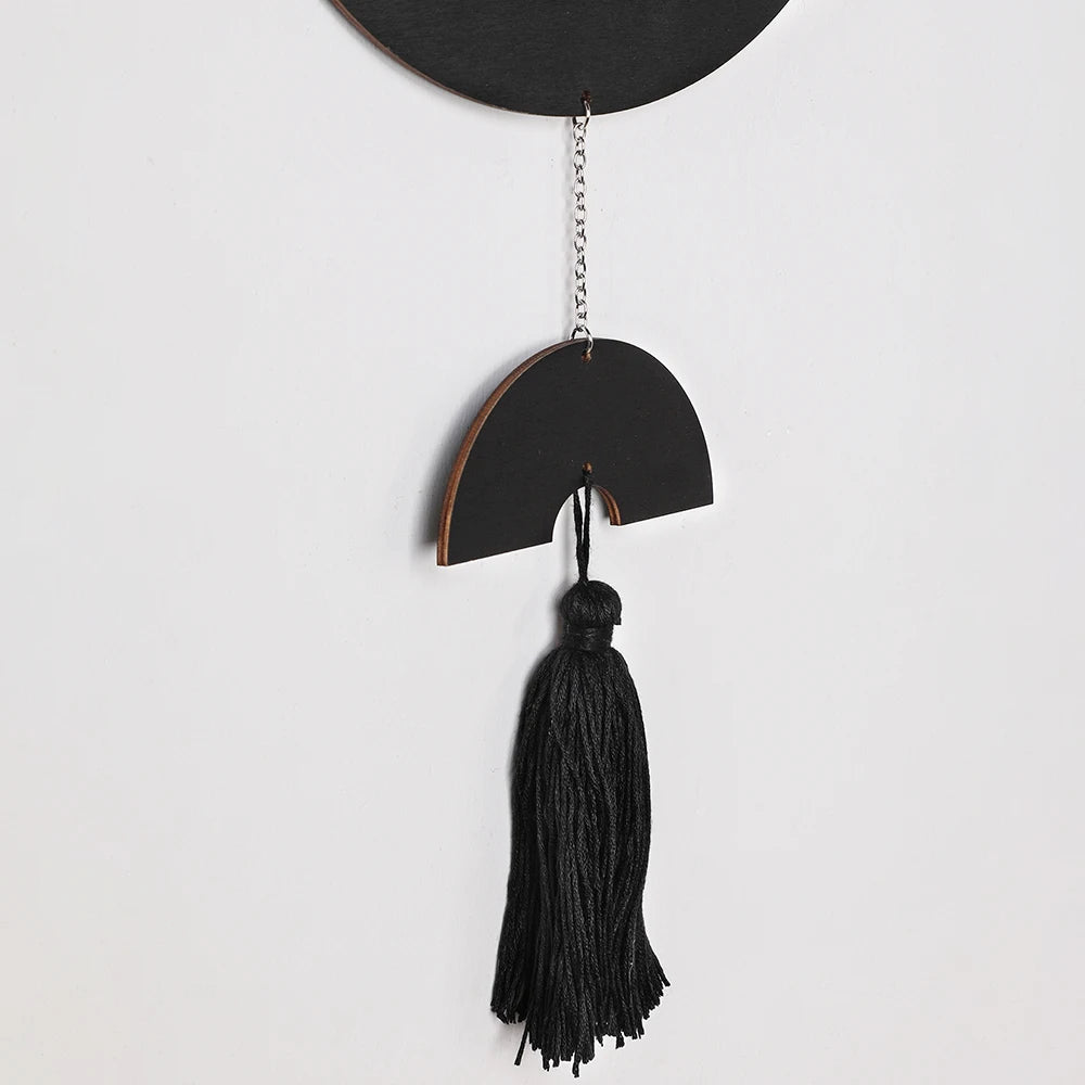 Black Geometric Tassel Wall Hanging