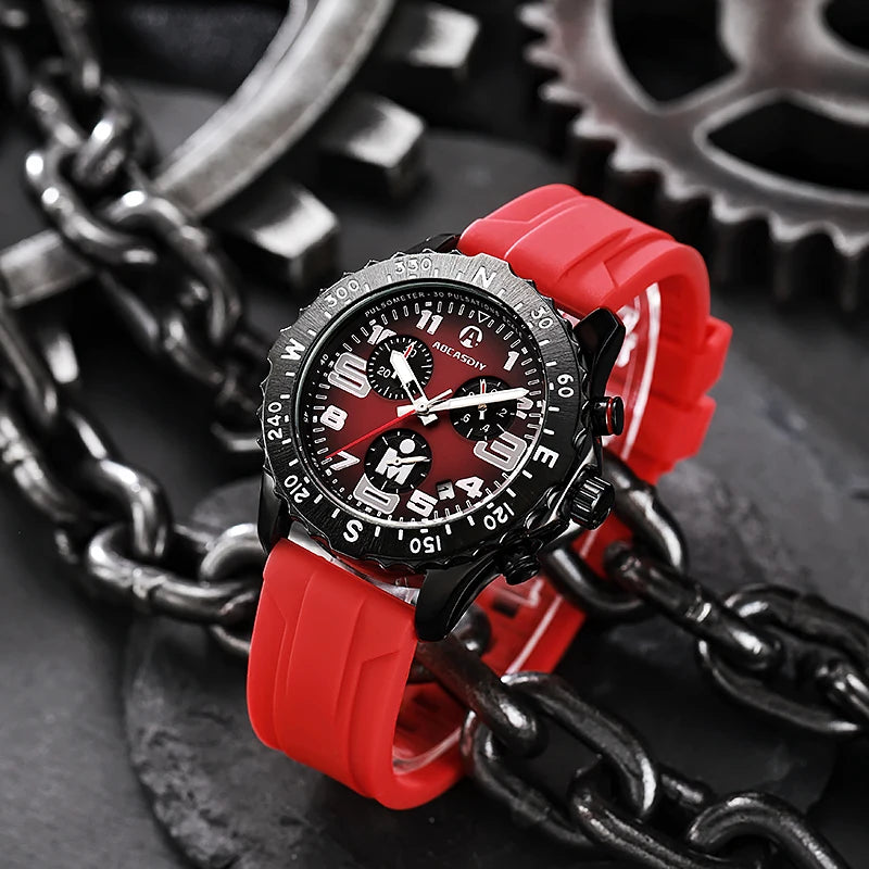 Aocasdiy 44 mm Sport-Style Quartz Watch