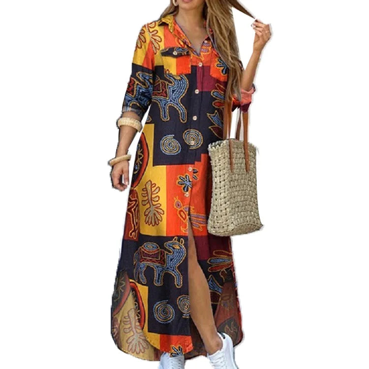 Relaxed Long Shirt Dress