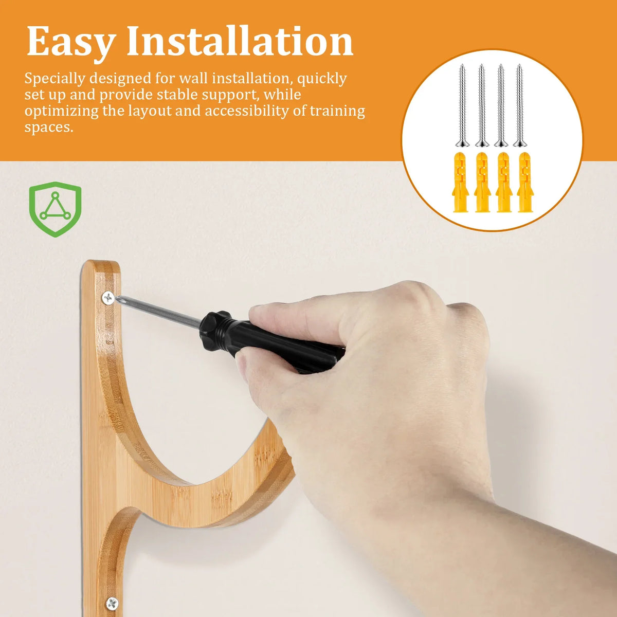 Wooden Yoga Mat Wall Rack Pair