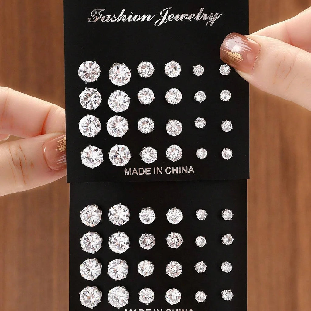 Twelve-Pair Sparkle Stud Set